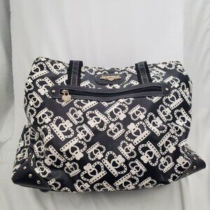 Y2K Queen! Kathy Van Zeeland B&W Crown Print Tote Overnight Bag